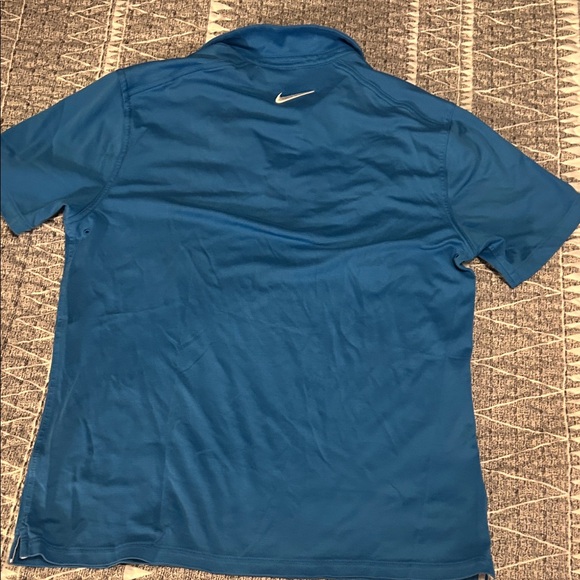 Nike Men's M Custom Athlete Golf Blue Polo Shirt - Picture 5 of 5